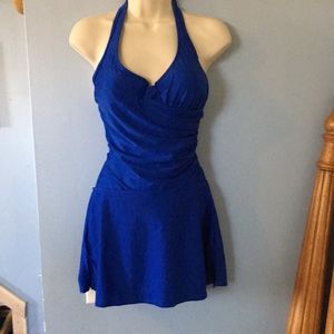 Royal Blue Swimsuit with Skirt